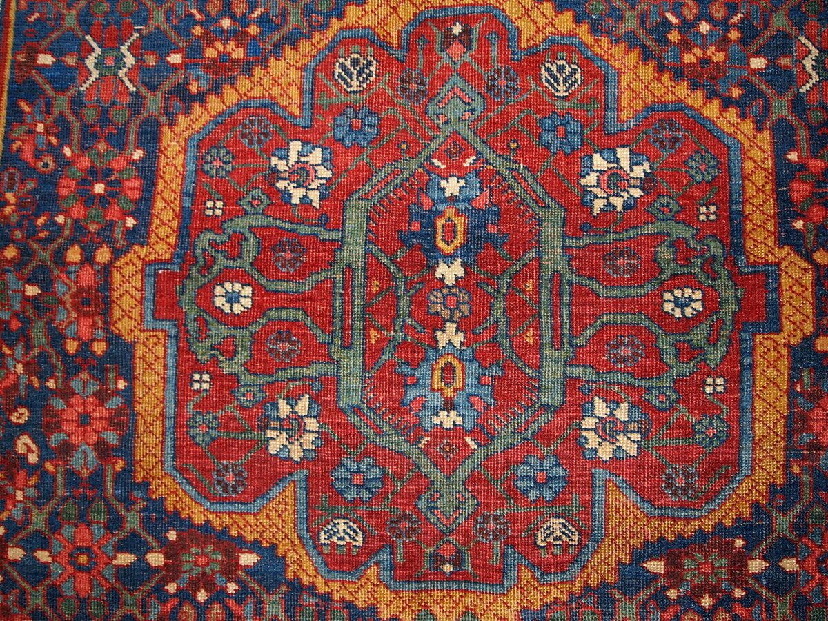 Tapis d'époque fait main, 149 cm x 225 cm, laine, années 1880 photo Textiles