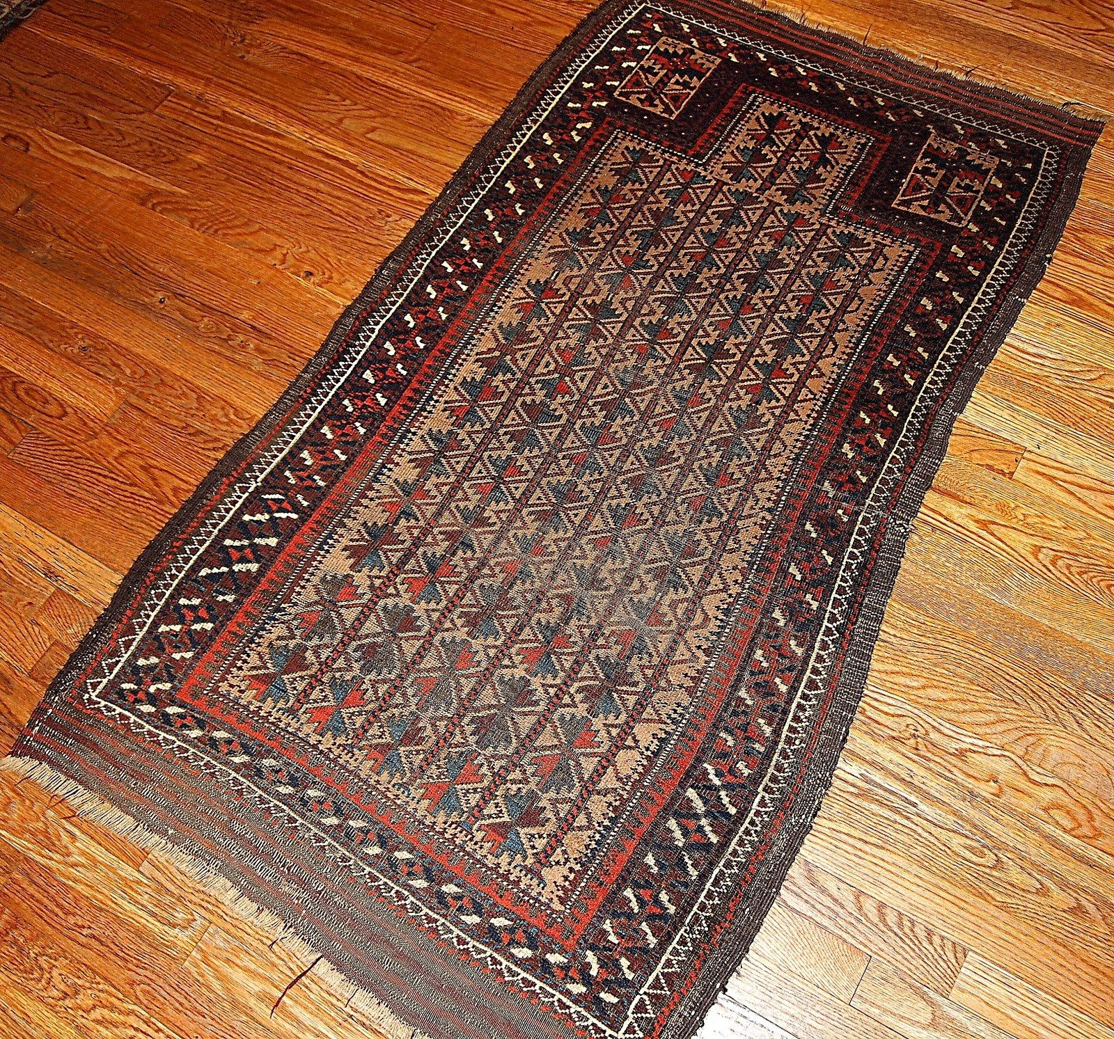 Tapis de prière afghan Baluch fait main, d'époque, 91 cm x 161 cm (années 1880) photo buy