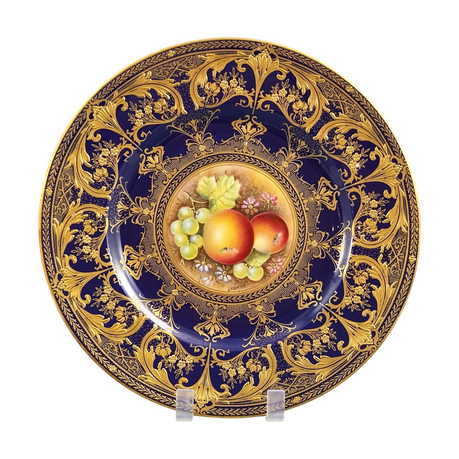 Royal Worcester Brian Leaman Painted Fruit bord, ca. jaren 1970 photo furniture