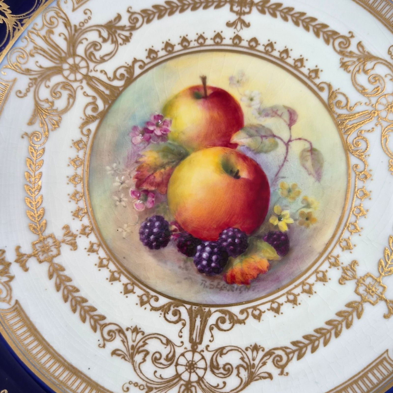 photo for sale Royal Worcester Richard Sebright Geschilderd Fruitbord, Engeland, 1935
