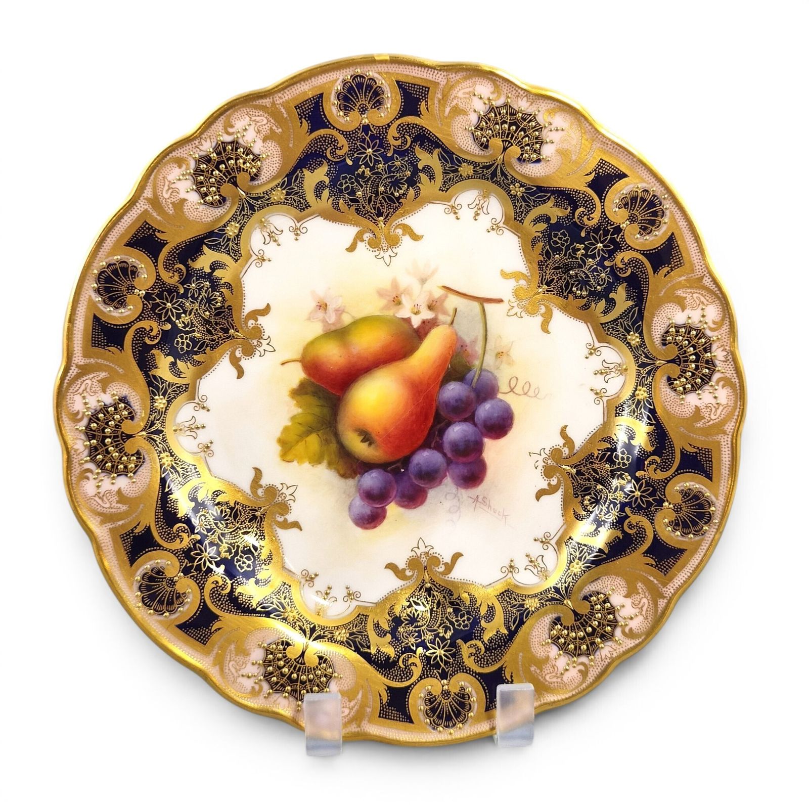 Royal Worcester Albert Shuck Geschilderd Fruitbord, 1928 photo furniture