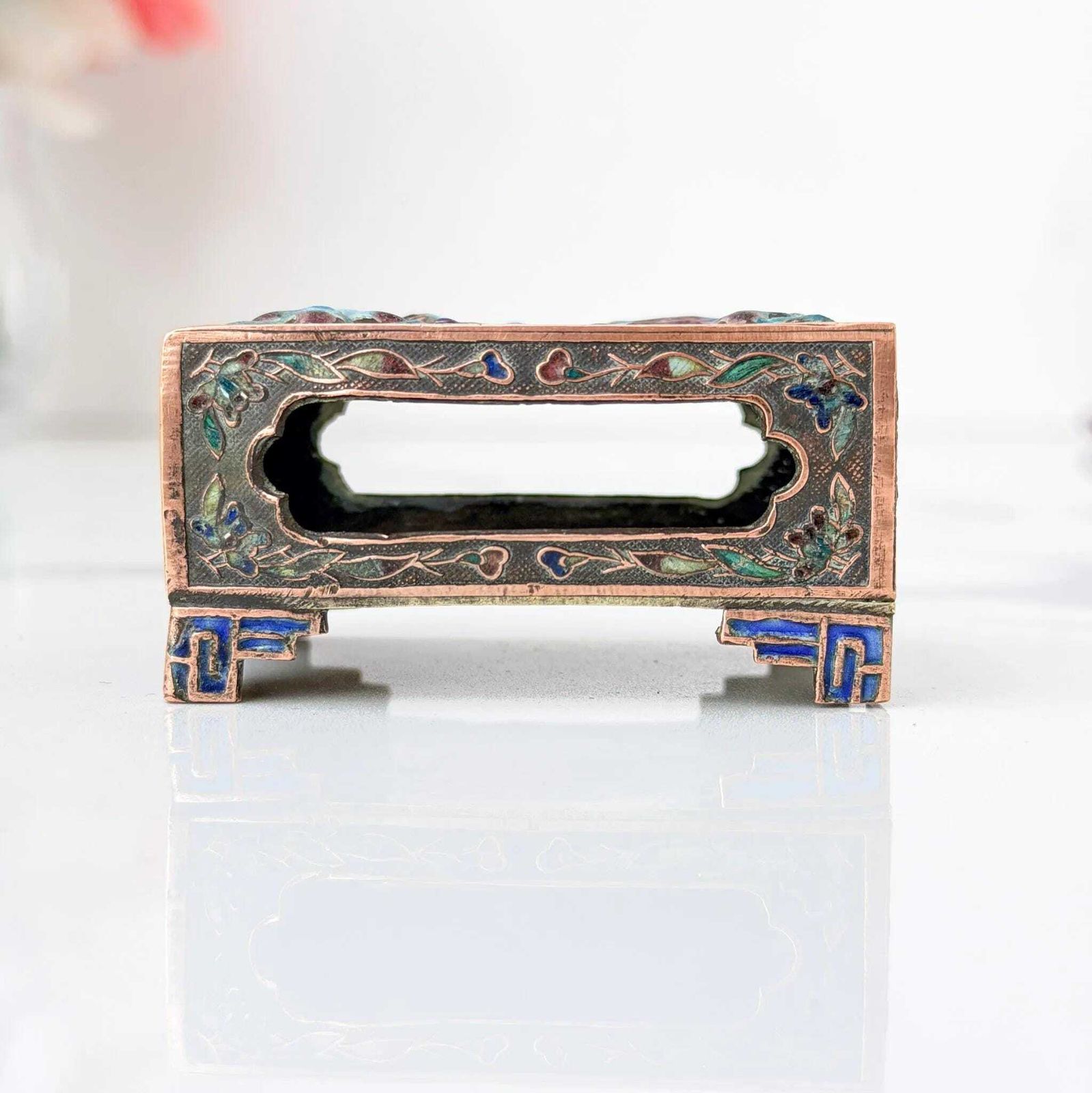 Antiek Chinees cloisonné luciferdoosje, emaille houder, begin 1900s photo buy