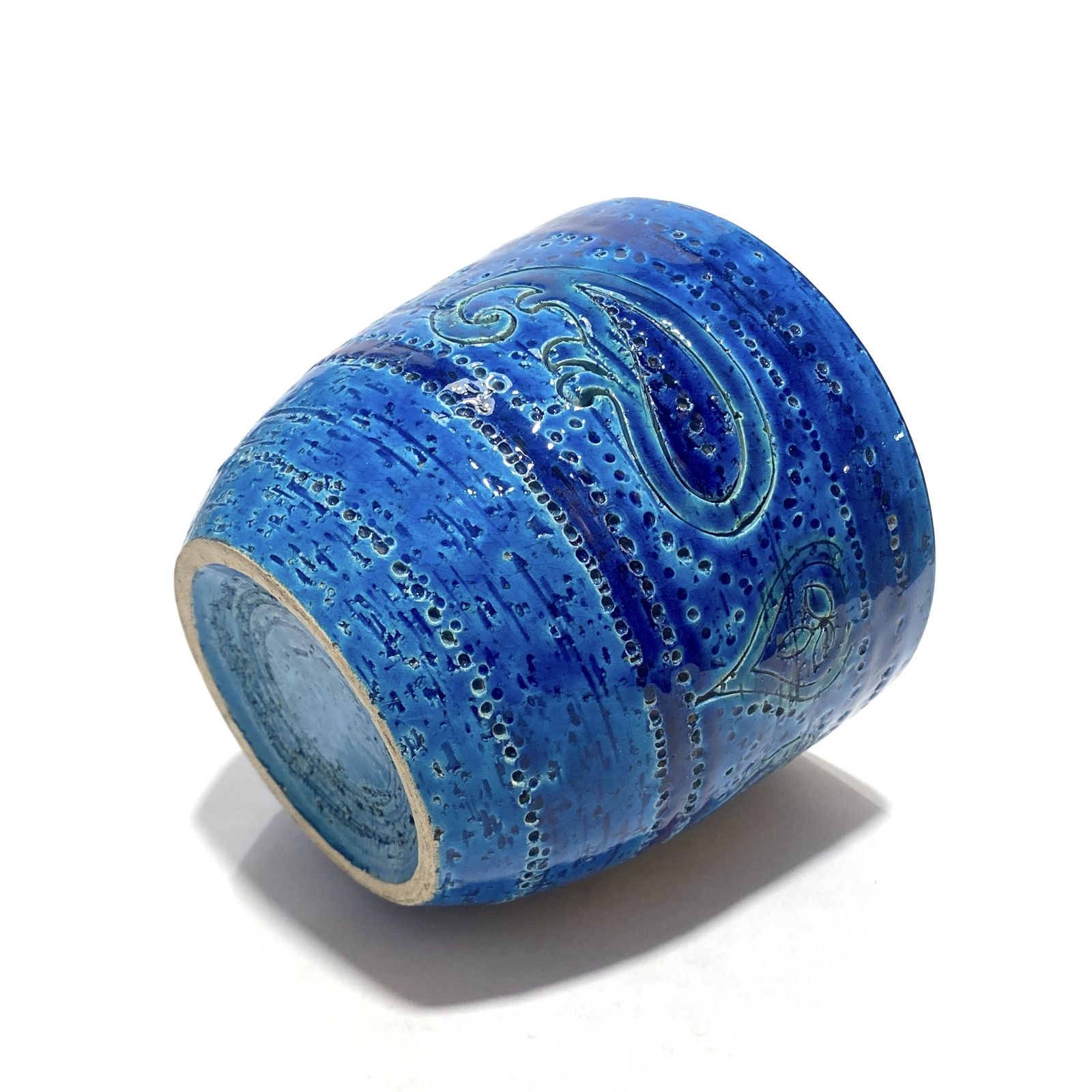 Bitossi Rimini Blue Liberty Planter van Aldo Londi, Mid-Century Modern Italiaans aardewerk photo 69.99