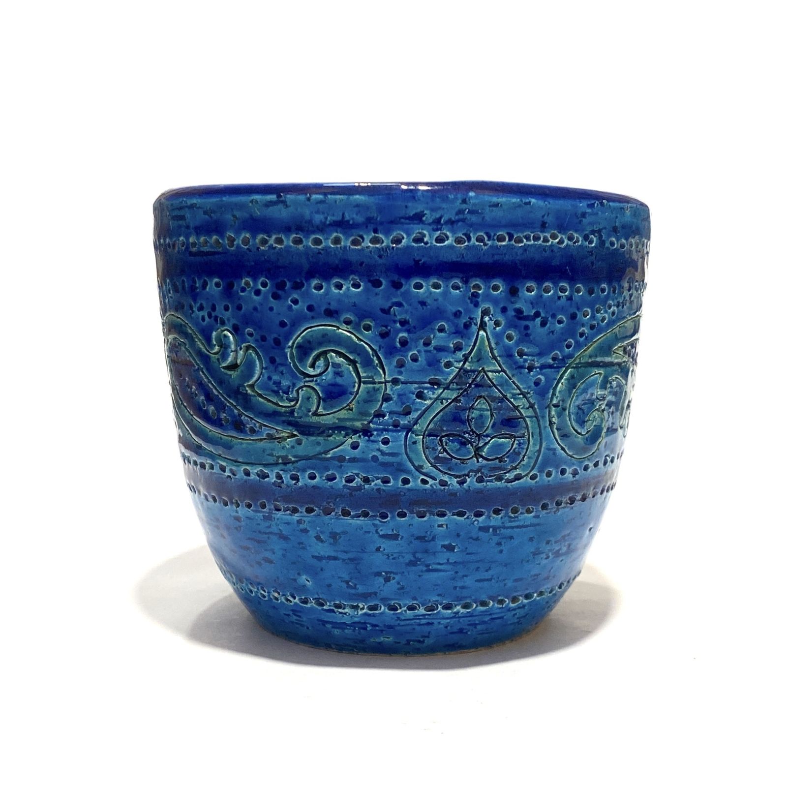 Bitossi Rimini Blue Liberty Planter van Aldo Londi, Mid-Century Modern Italiaans aardewerk photo buy