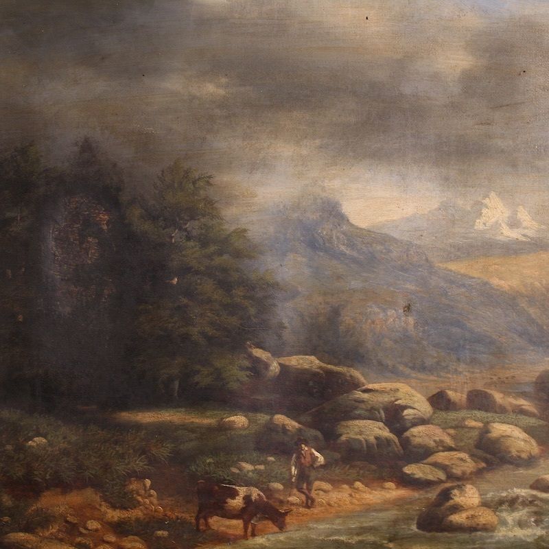 Peinture italienne, paysage signé et daté 1846 photo 1400.0