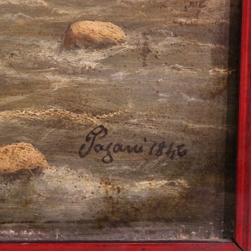 Peinture italienne, paysage signé et daté 1846 photo vinterior