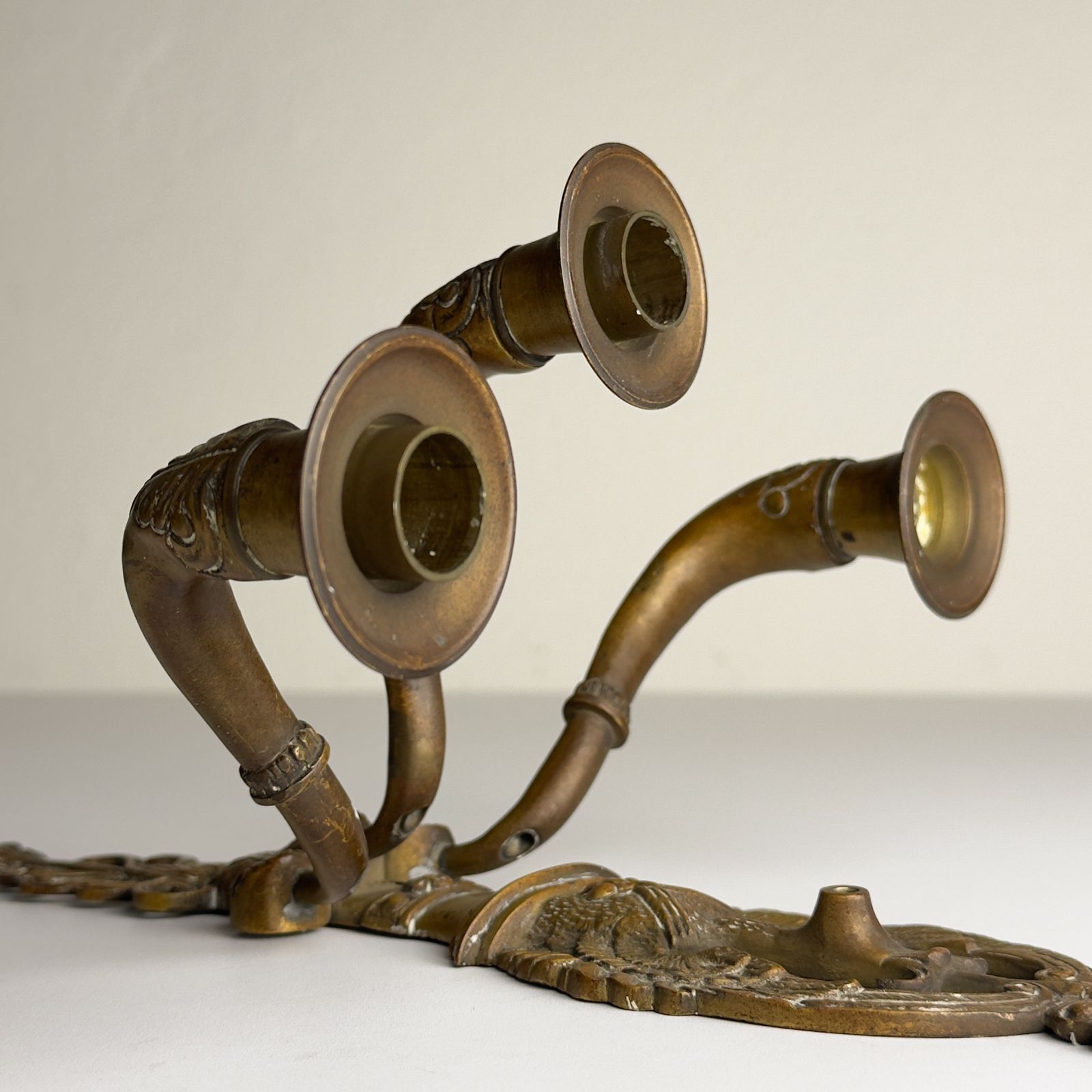 photo furniture Antique Empire Bronze Wall Candle Sconces, Italy, Early 20th Century, Set Of 2