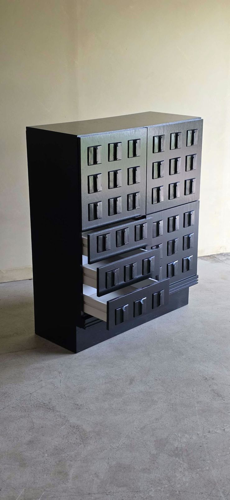 Black Belgian Brutalist Cupboard, 1970s photo buy