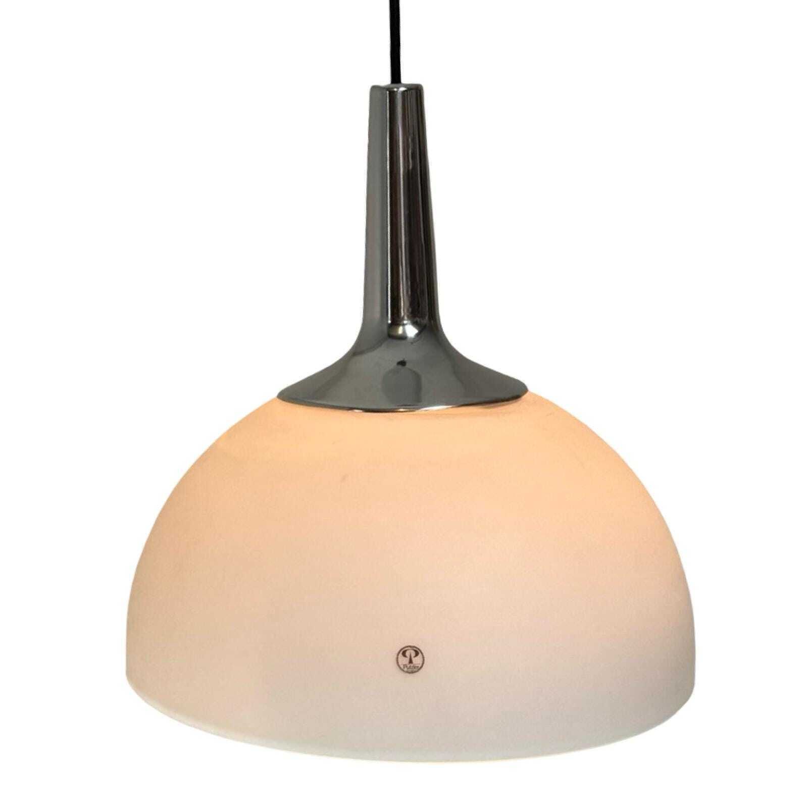 Peill & Putzler vintage hanglamp, matglas, ca. jaren 1980, gemerkt, Duitsland.