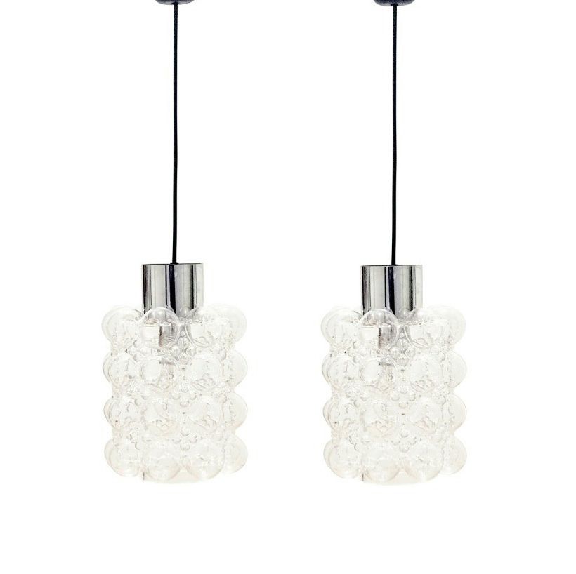 Paar Mid-Century Modern Bubble Glass Hanglampen van Helena Tynell voor Limburg, Duitsland, jaren 1960 photo buy