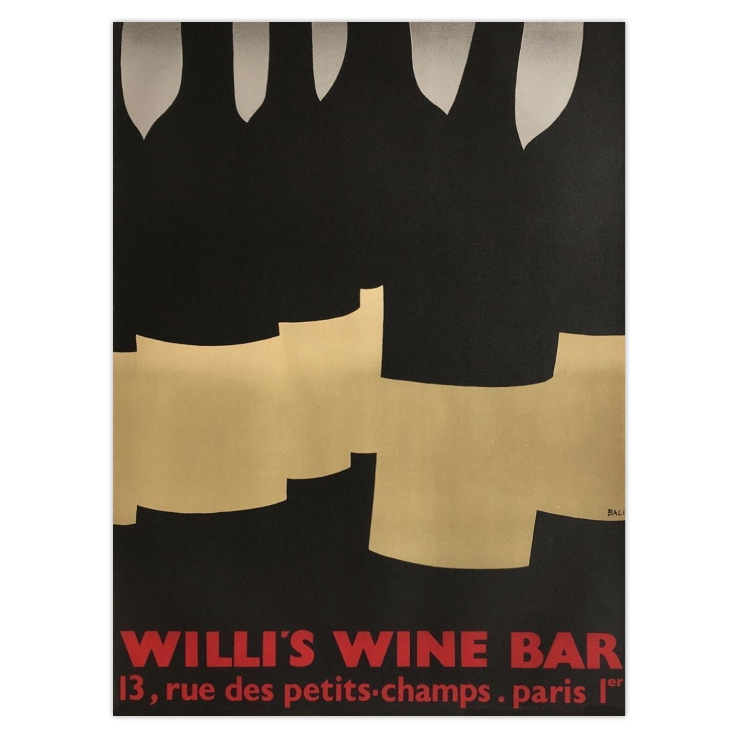 Willi's Wine Bar Poster 1984 Bali Alberto