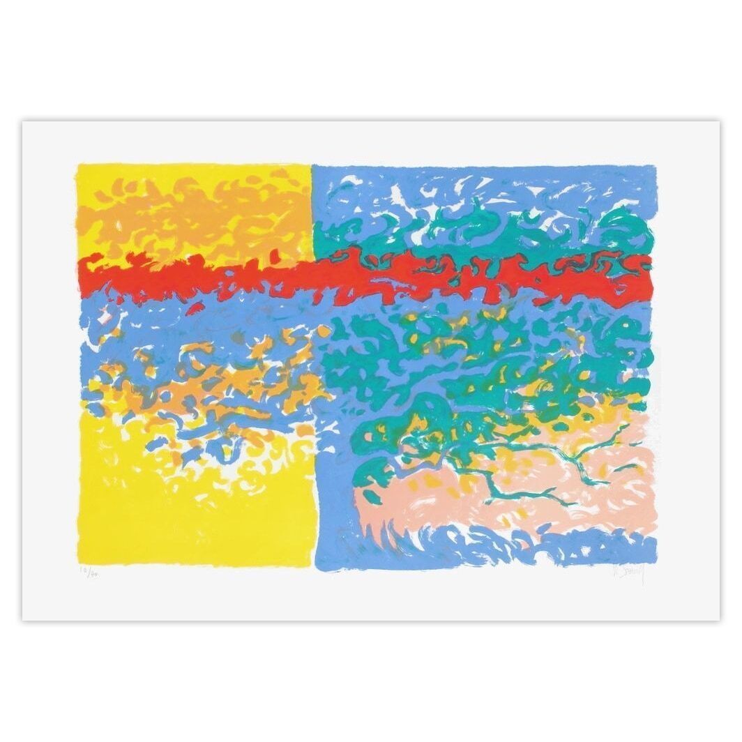 Jean Pierre Stholl gesigneerde lithografie Sous Les Feux Du Soleil 1998