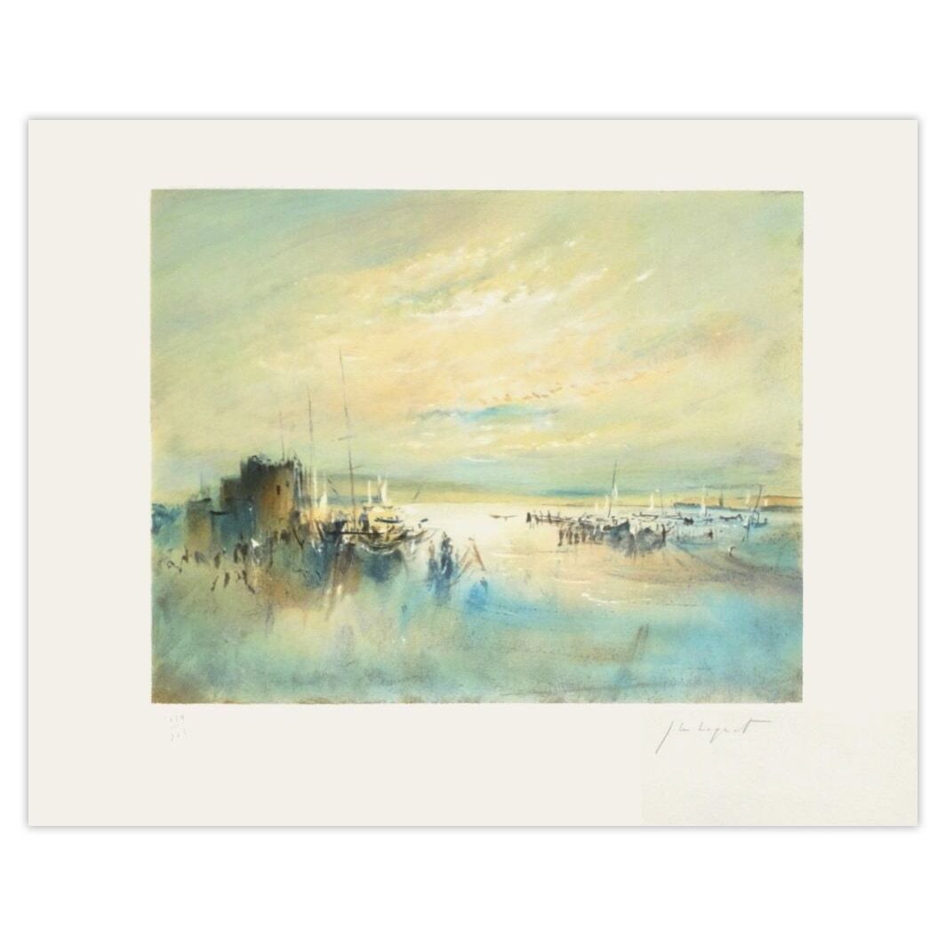 Jean Michel Noquet Gesigneerde Lithografie Sur La Côte Normande 1985