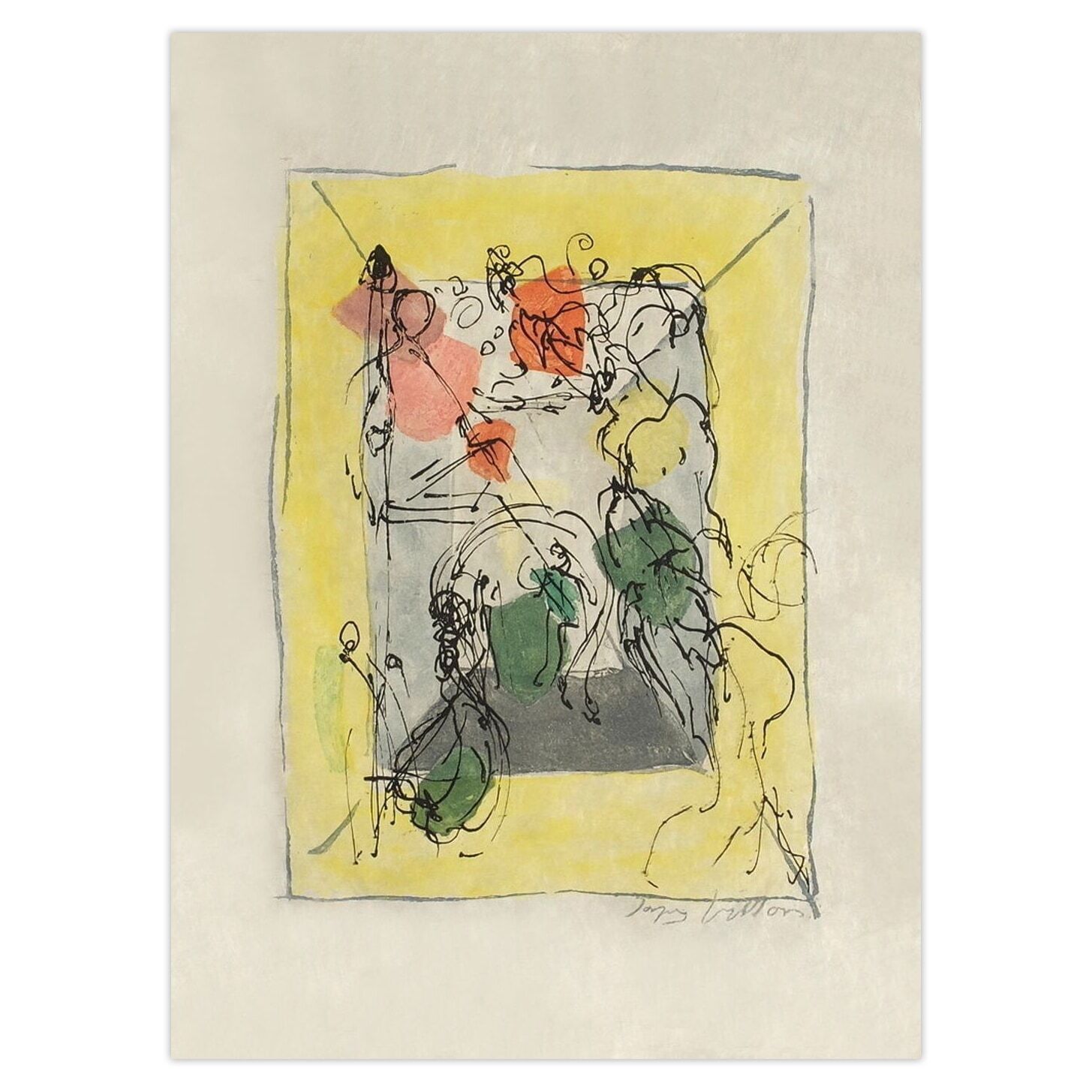 Jacques Villon Etching Les Frontières Du Matin III 1962