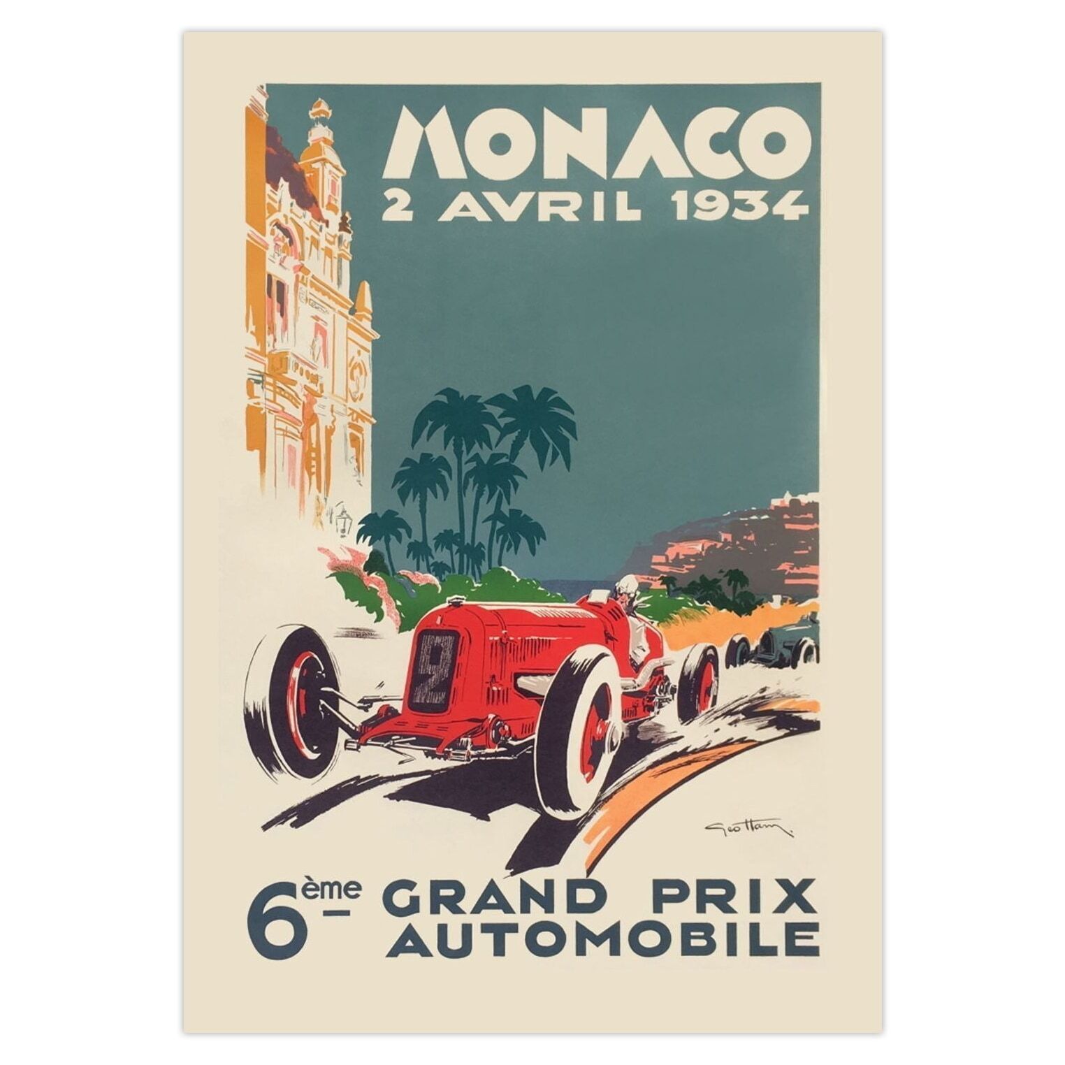 Géo Ham Poster Grand Prix De Monaco 1934 1990