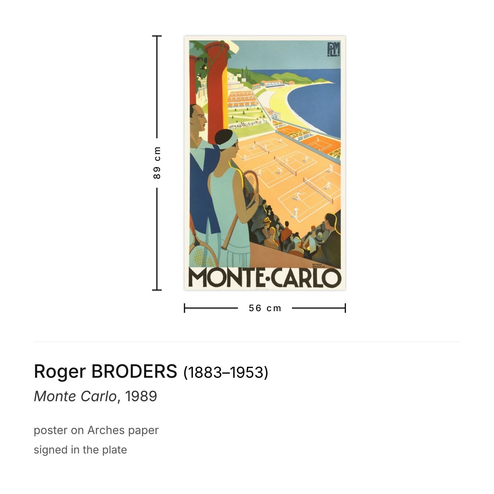 Roger Broders Poster Monte Carlo 1989 photo furniture