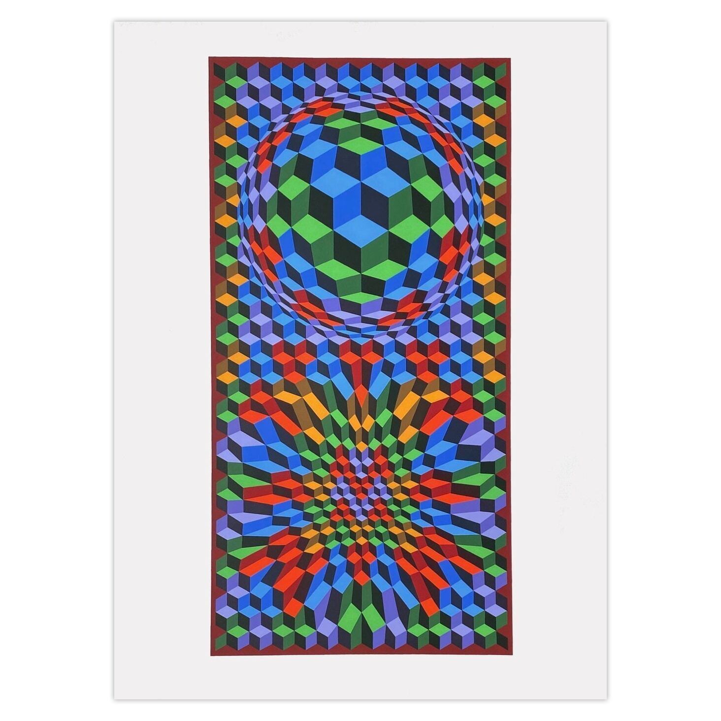 Victor Vasarely Screenprint Aix   Mc 1977
