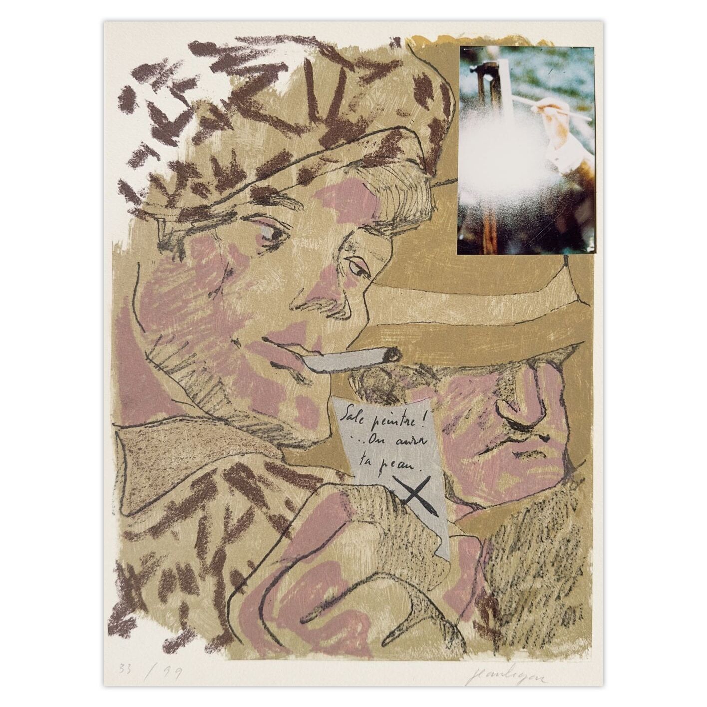 Jean Le Gac Gesigneerde Lithografie Sale Peintre On Aura Ta Peau 1989