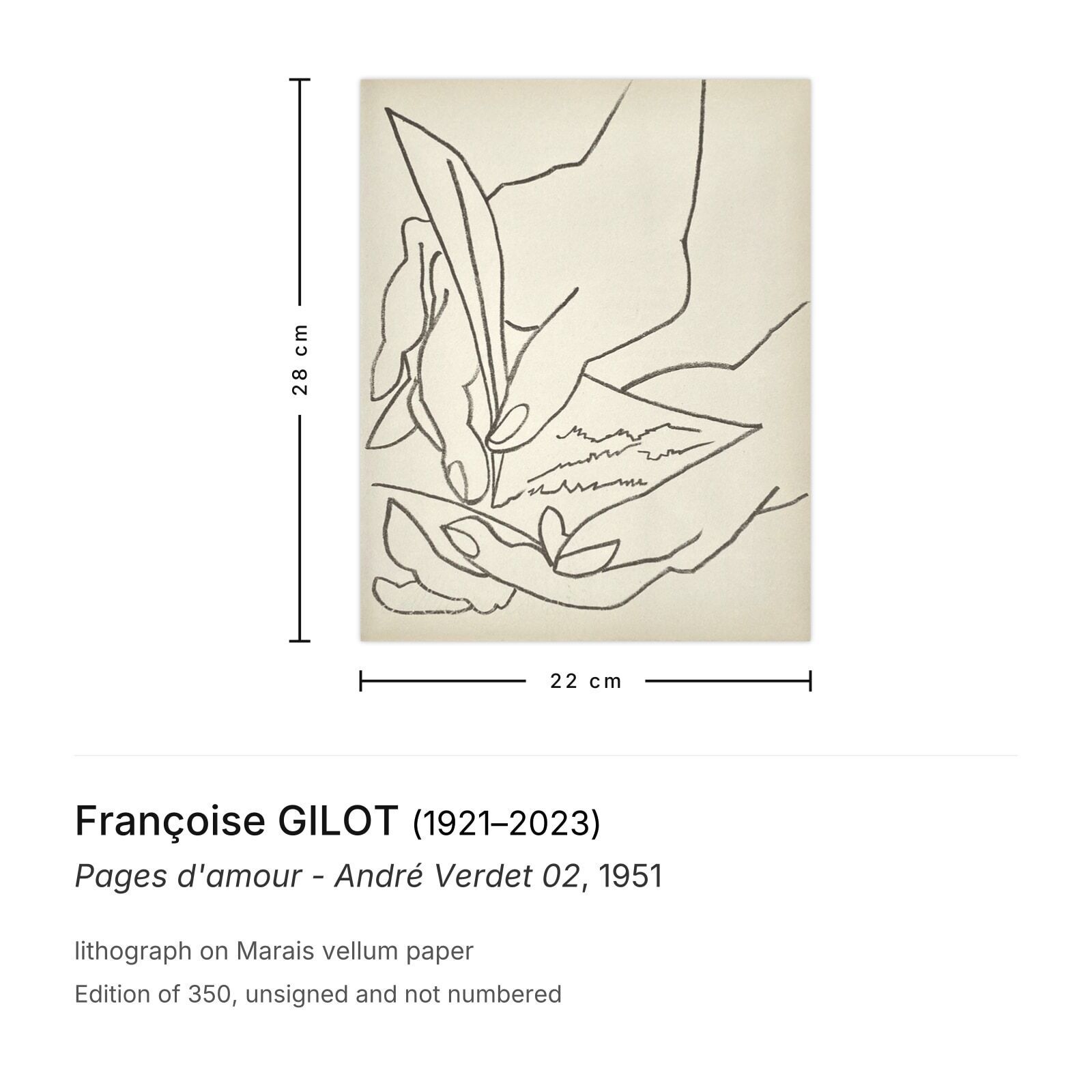 Françoise Gilot Lithograph Pages D'amour   André Verdet 02 1951 photo furniture