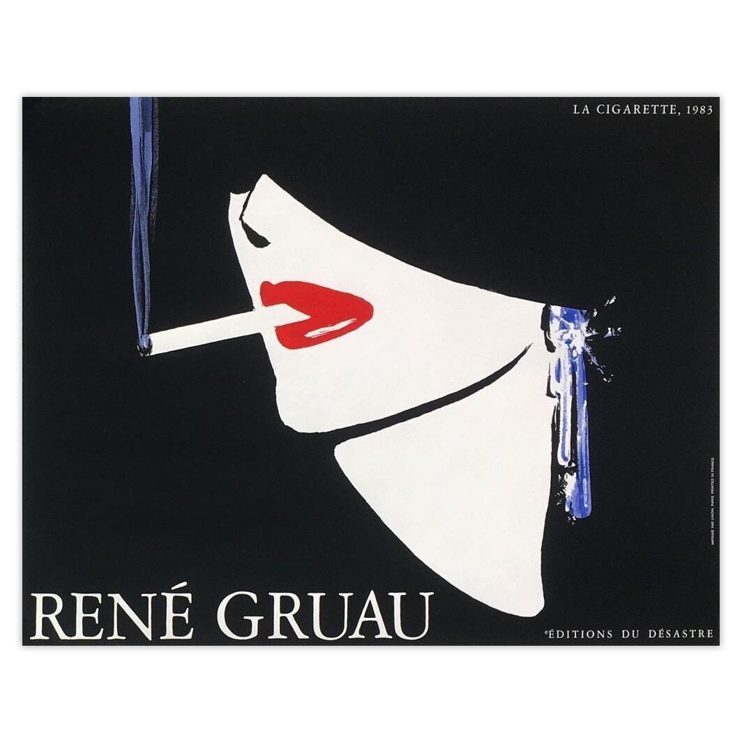 René Gruau Poster La Cigarette 1984