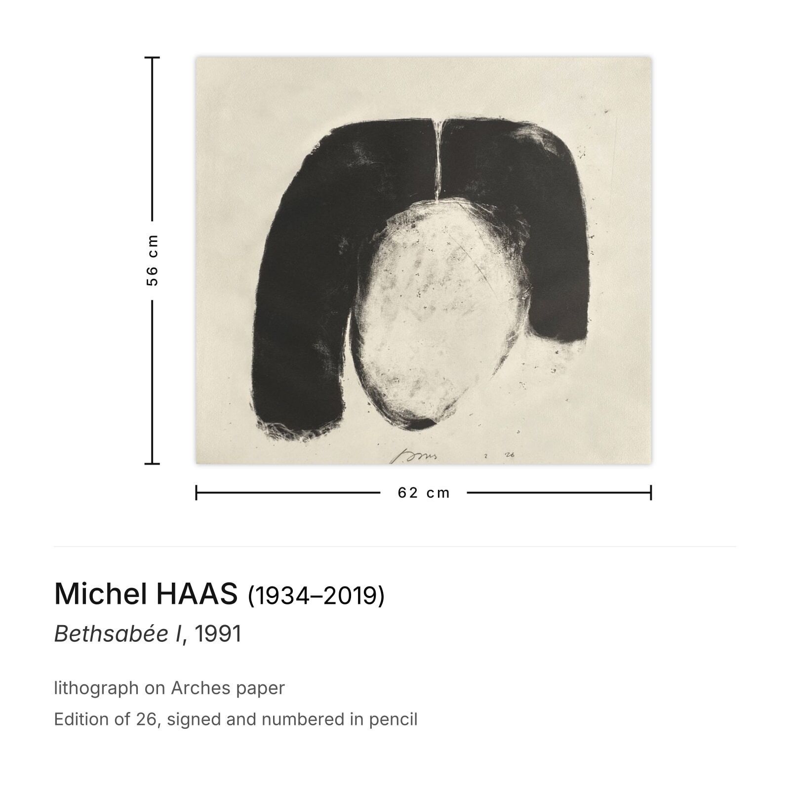 Michel Haas Gesigneerde Lithografie Bethsabée I 1991 photo furniture