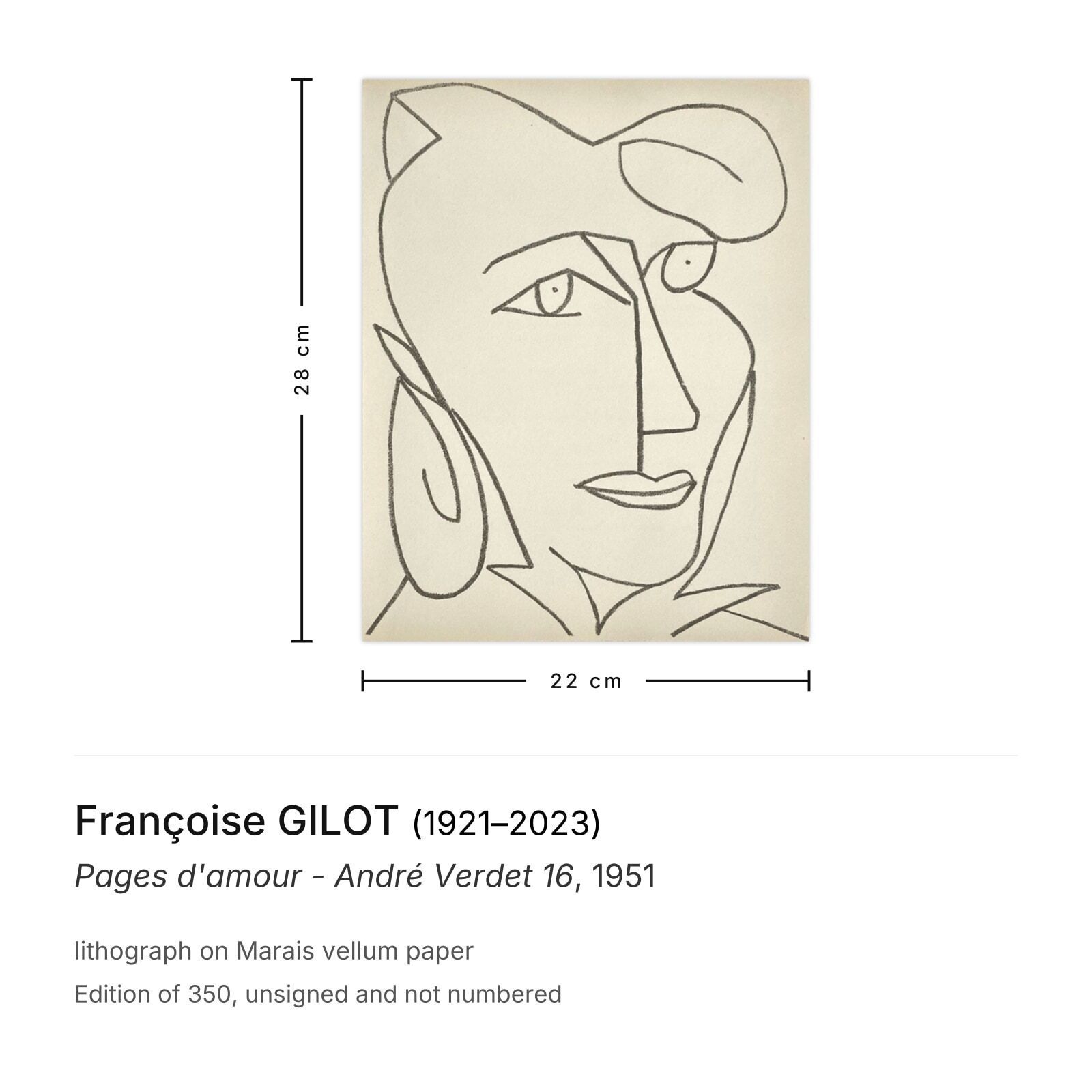 Françoise Gilot Lithograph Pages D'amour   André Verdet 16 1951 photo furniture