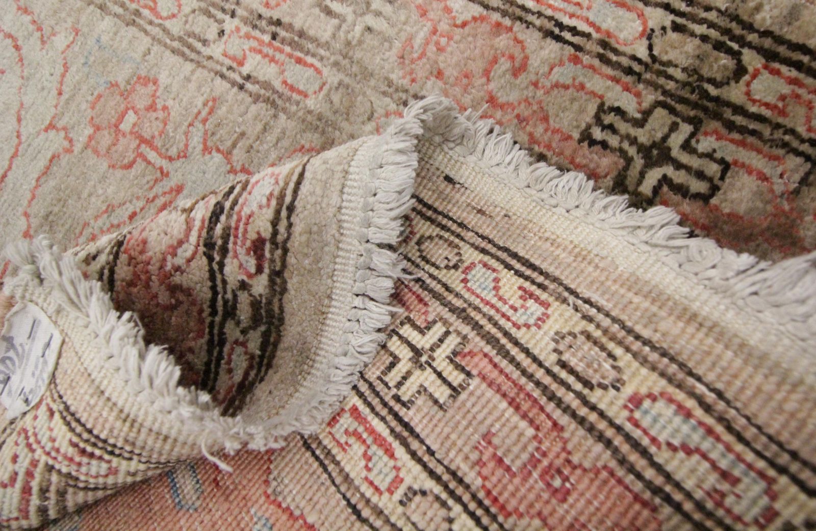 Traditional Handmade Beige Wool Runner Rug Long Oriental Floral Carpet photo buy