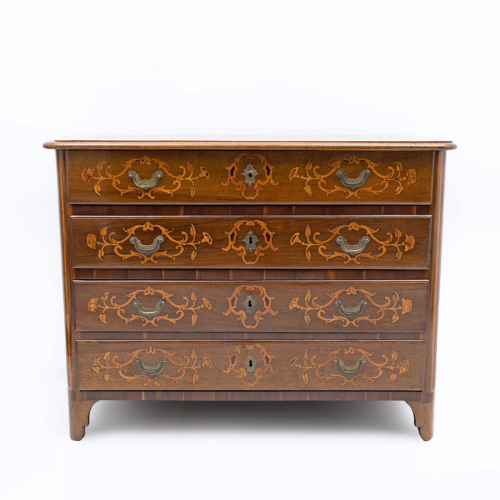 Ladekast in massief Italiaans walnoot met esdoorninleg, eind 18e eeuw. photo for sale