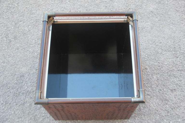 photo furniture Crocodile Bar Portable Italian Design 1970s Brass Lucite Brown Magazine Rack