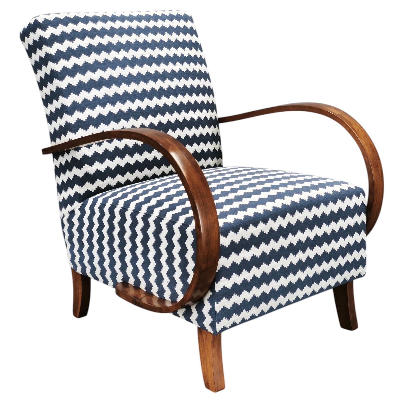 Fauteuil Art Deco Jindřich Halabala, Tchécoslovaquie, années 1940