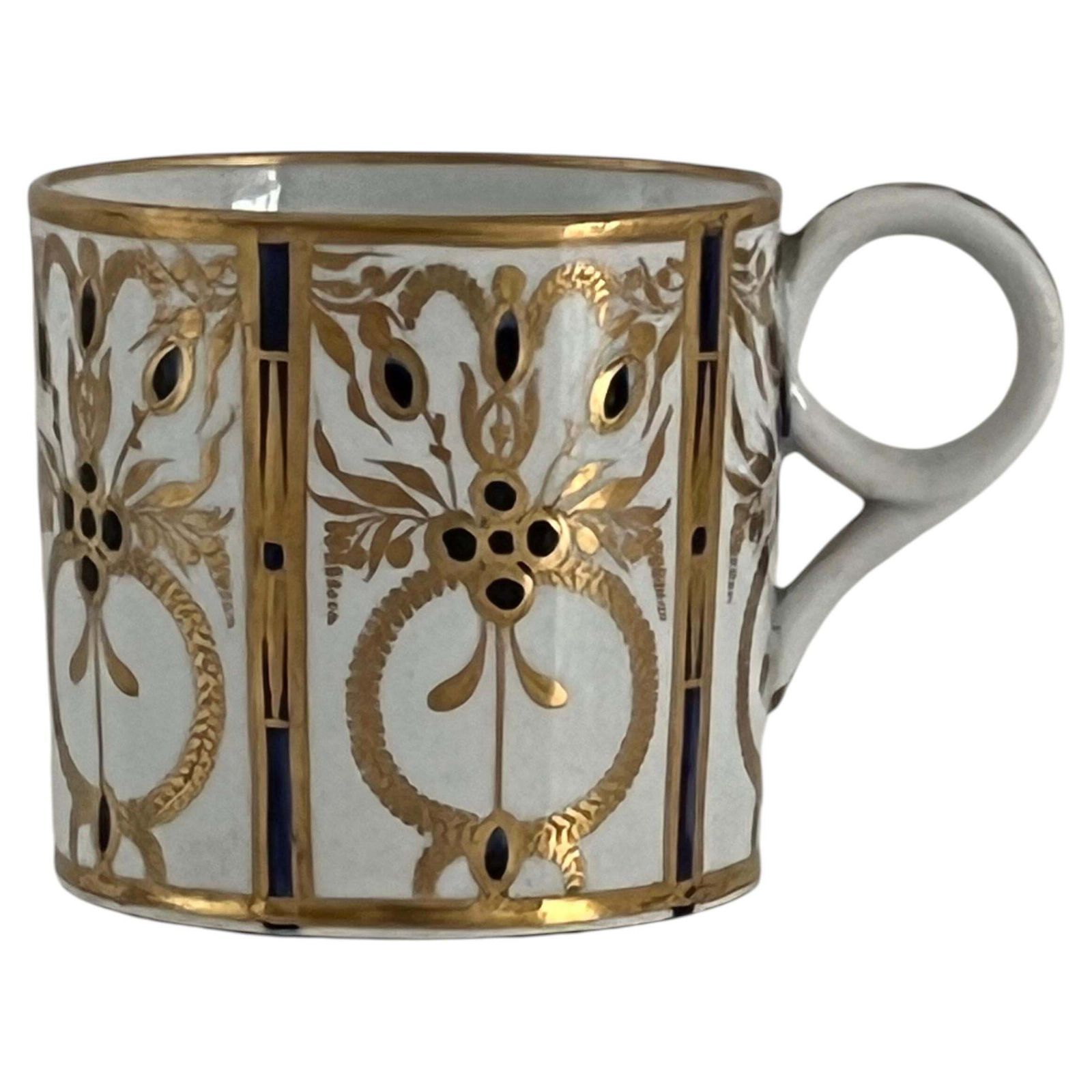 Vroeg Minton porseleinen koffiekopje, handgeschilderd patroon 53, Engeland, ca. 1805
