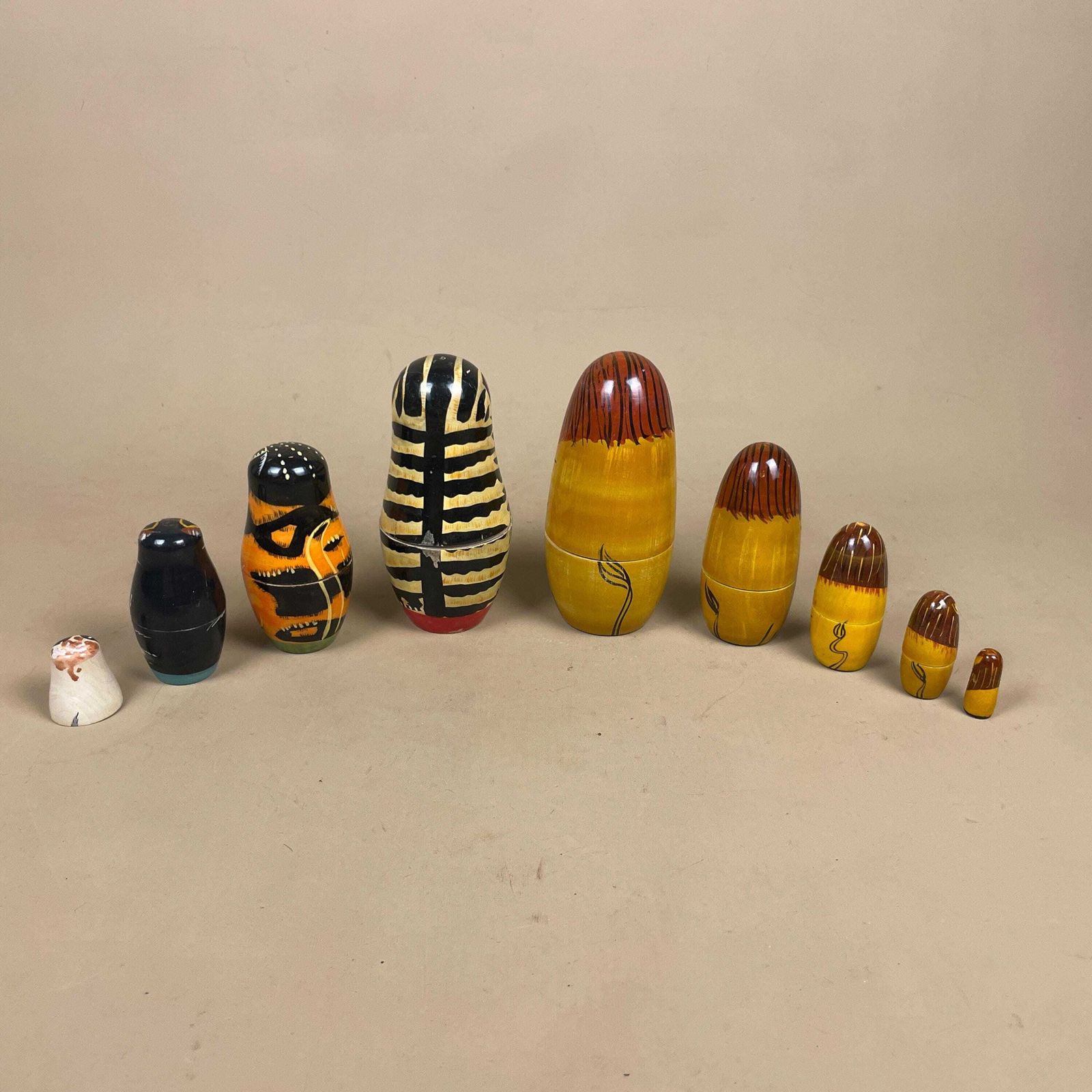 photo furniture Nesting Dolls Wooden Vintage   Lion And Cat Matryoshka Set   Hand Painted Stacking Animals Decor For Nursery Shelf And Cat Lover Gift