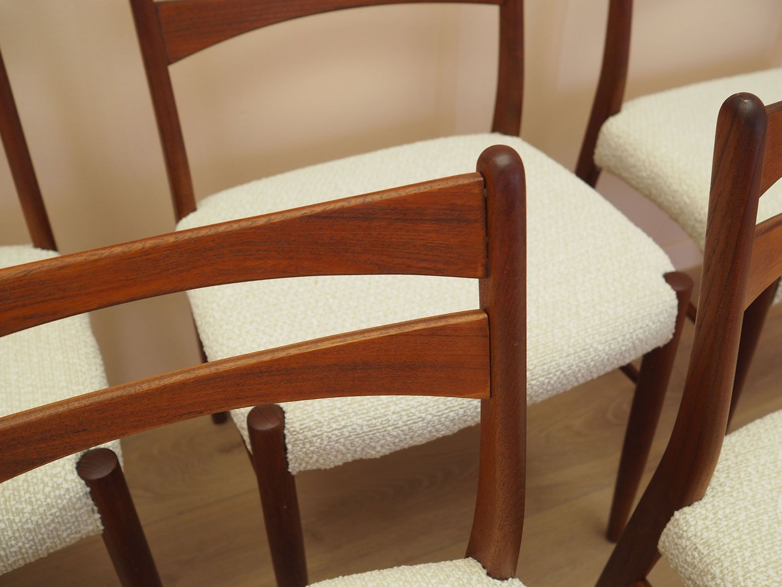 Set van zes teakhouten stoelen, Deens design, jaren 1960, gemaakt in Denemarken photo buy