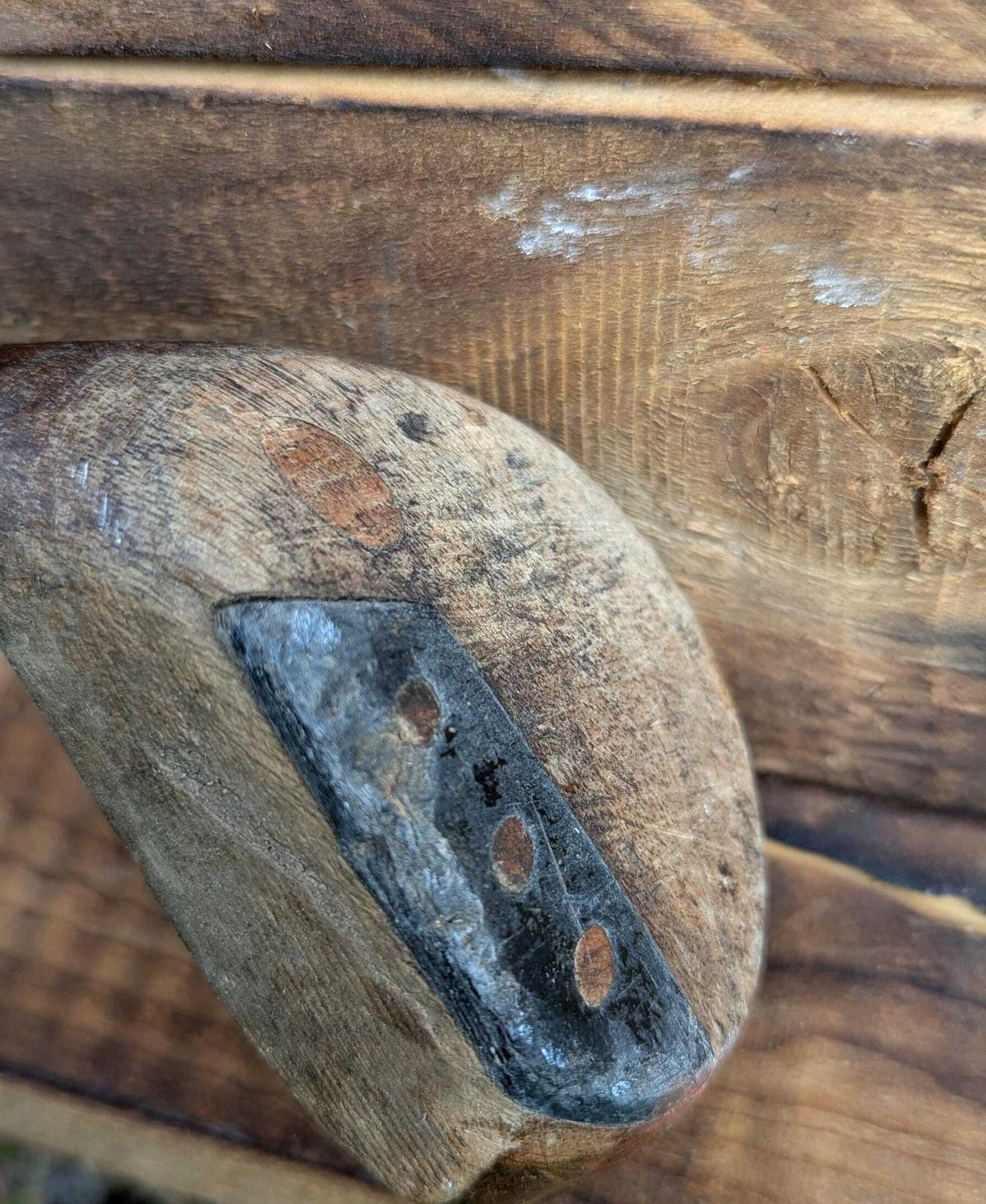 Club de golf d'époque à manche en hickory, tête en bois, Écosse photo Décoration