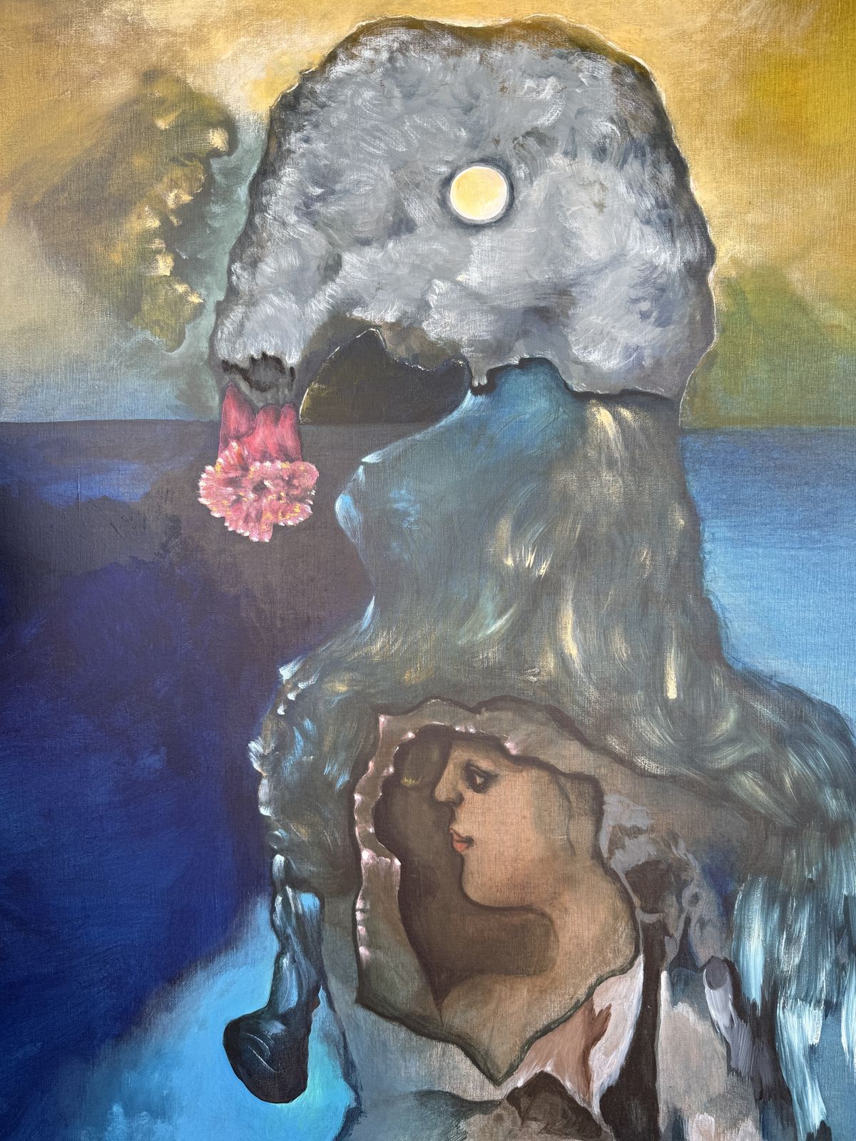 Modest Cuixart I Tàpies Surrealist Female Portrait With Floral And Lunar Imagery, Spanish Modern Art 1978 photo buy