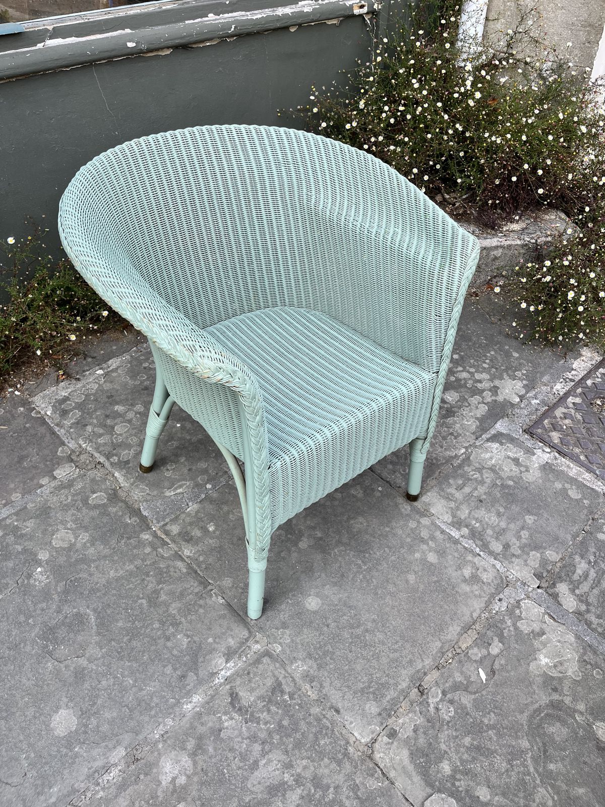 Green Lloyd Loom Woven Garden/ Bedroom Chair