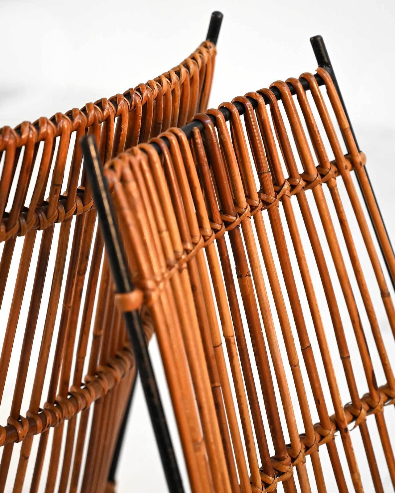 Furniture Pair Of Rattan And Metal Chairs, 1960s photo