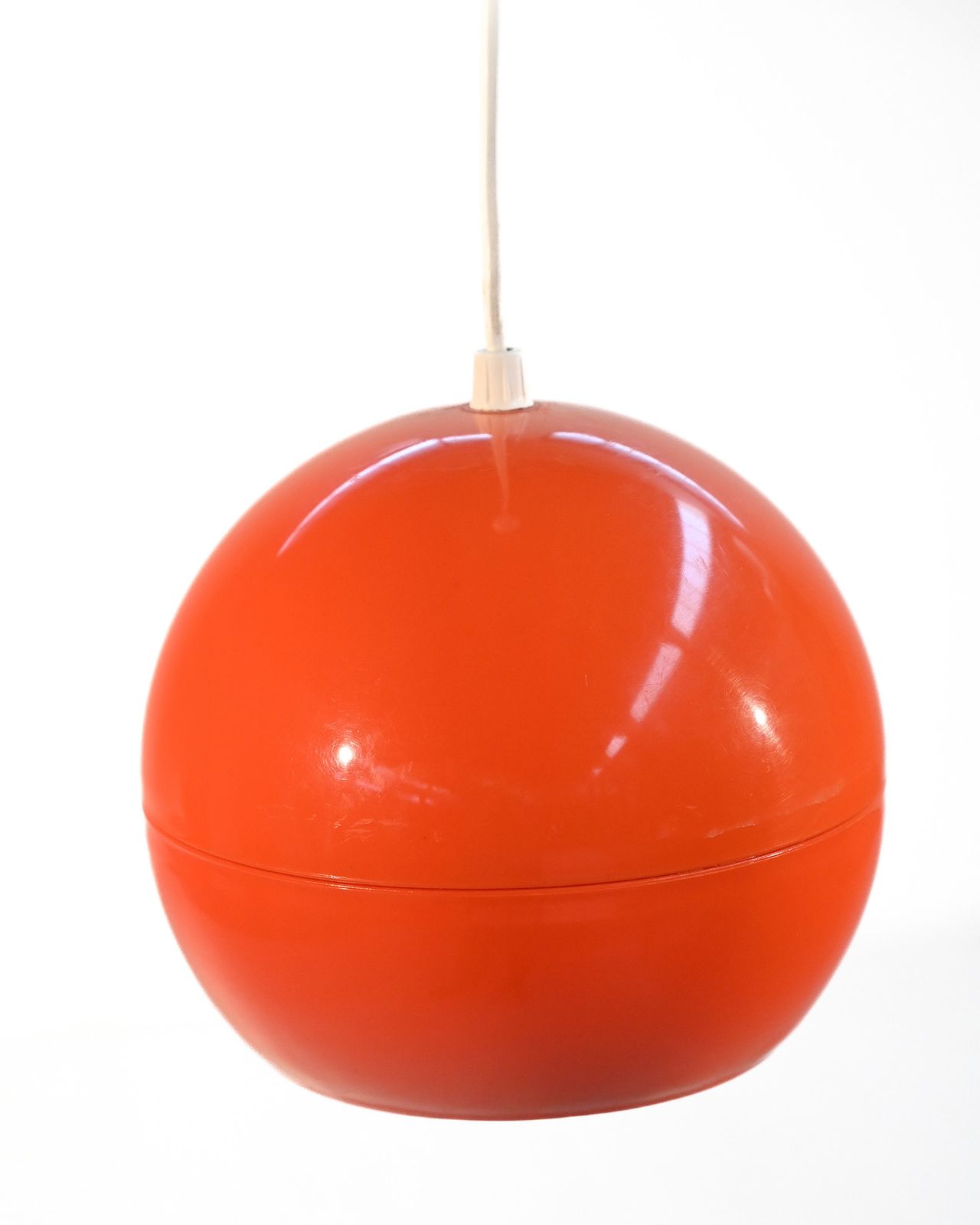 Space Age-stijl plafondlamp in oranje kunststof, jaren 1960 photo vintage