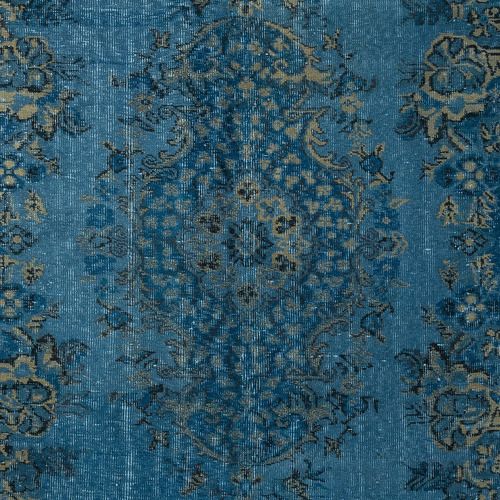 6.3x9.4 Ft Contemporary Medallion Design Area Rug In Blue, Handknotted In Turkey Tek1767 photo 514.0