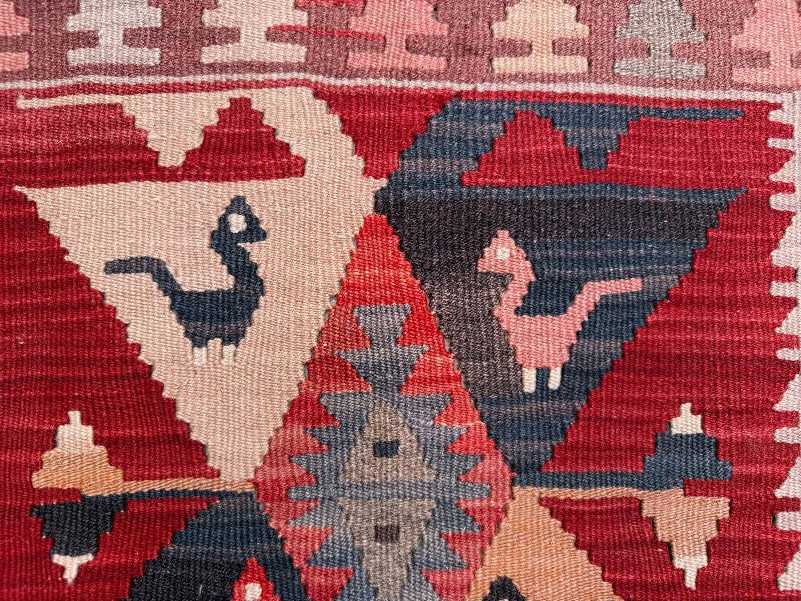 Vintage Turkish Mini Kilim 65x70 Cm Wool Small Kelim Runner, Shabby Chic 2567 photo vinterior