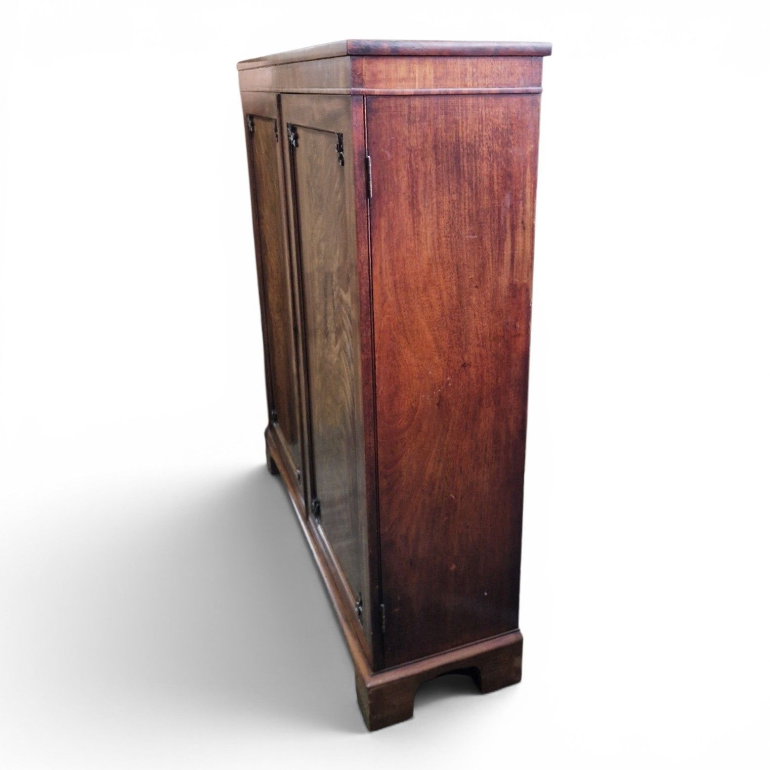 495.0 Antique Victorian Mahogany Bookcase Cabinet Cupboard Adjustable Shelves photo