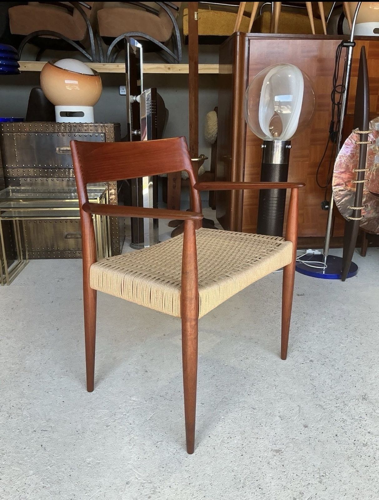 Danish Modern Chair By Enjar Larsen & Bender Madsen For Willy Beck, Mid Century Style