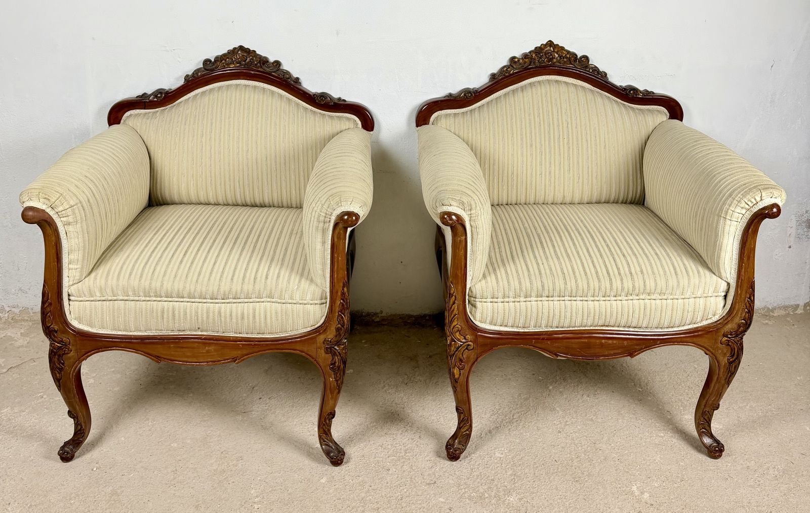 Paar Franse Louis XV-stijl fauteuils, jaren 1960 photo 2950.0