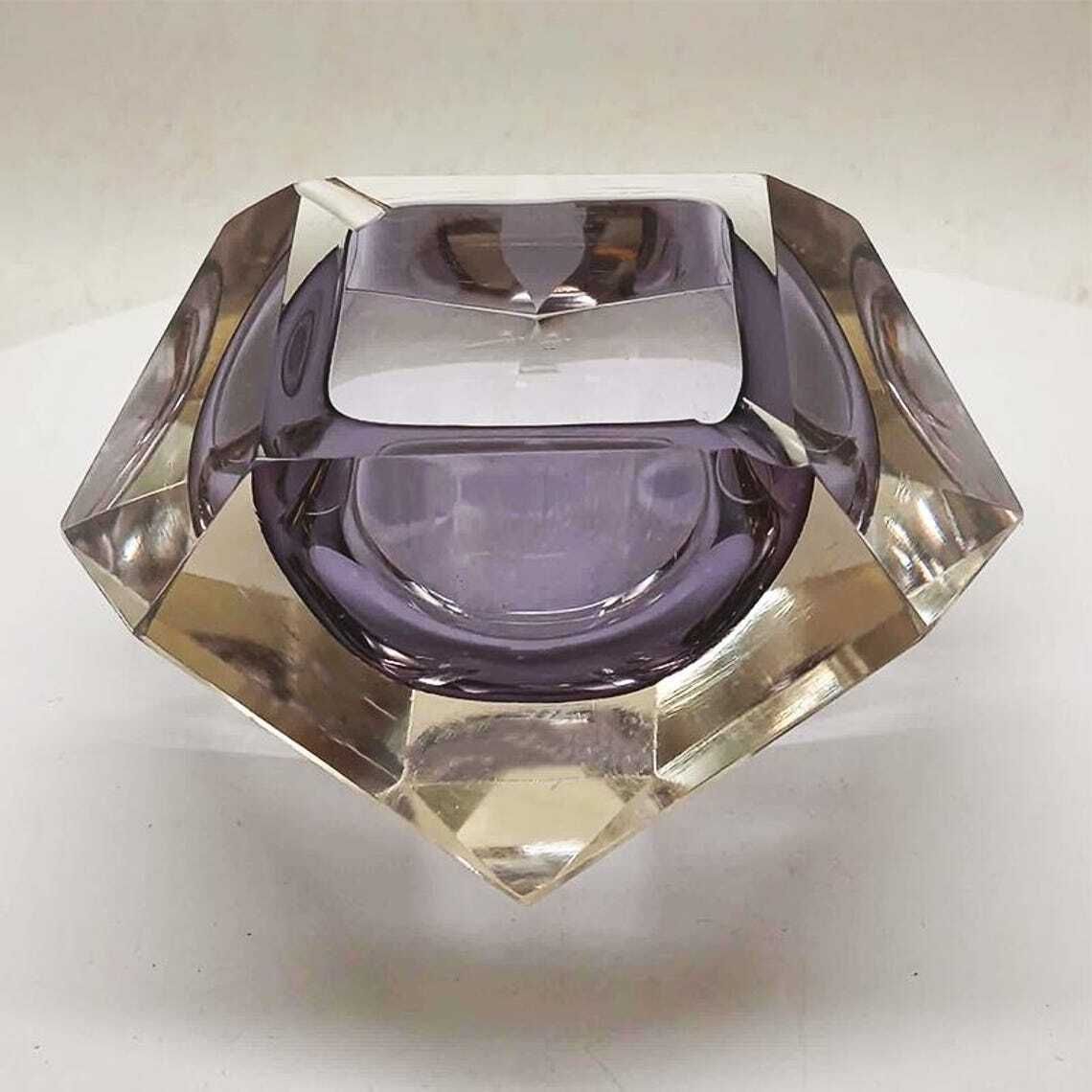 photo furniture 1960s Big Rare Color Ashtray Or Catch All In Murano Glass By Flavio Poli For Seguso. 15cm. / 5.90 Inches