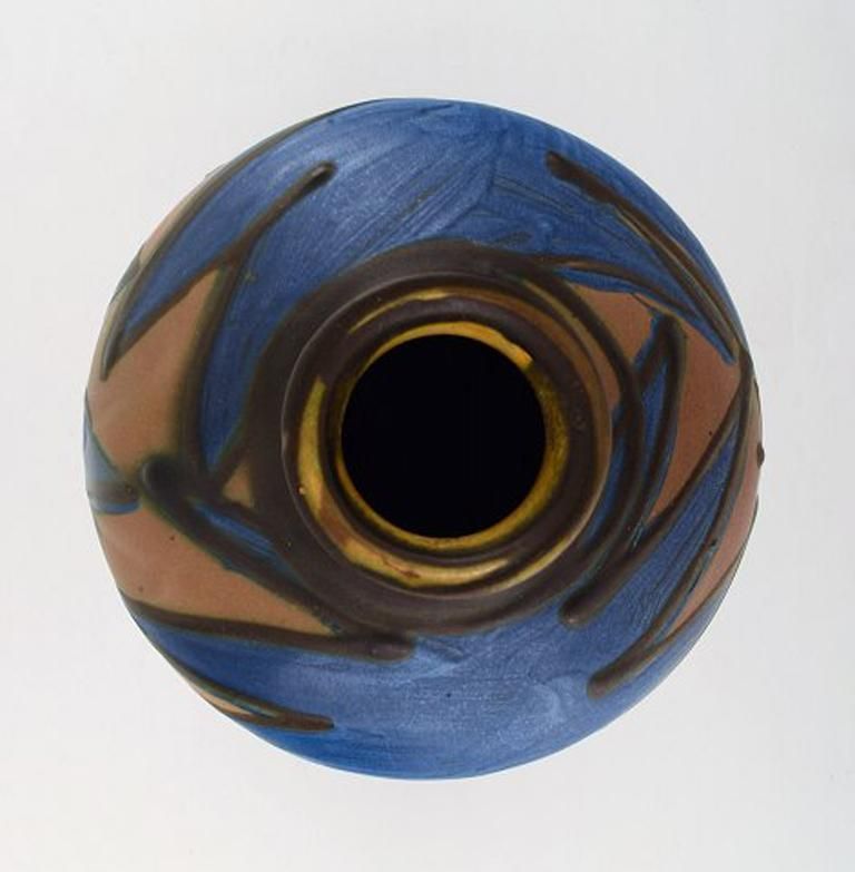 Kähler, Hak, Glazed Stoneware Vase In Modern Design, 1930s 1940s photo 721.0