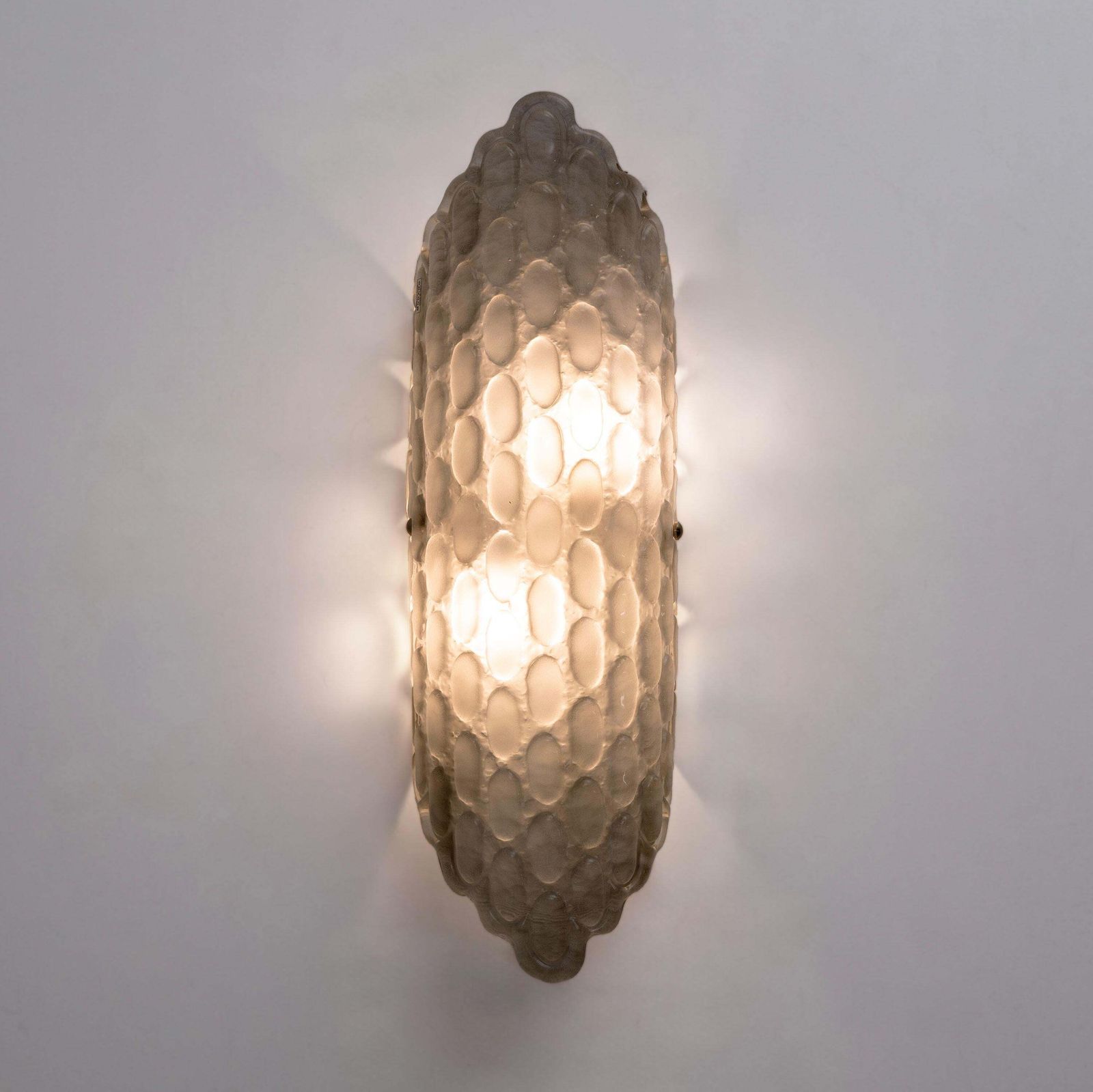 Paar Gerookt Murano Glas Wandlampen met Getextureerd Reliëf photo Verlichting