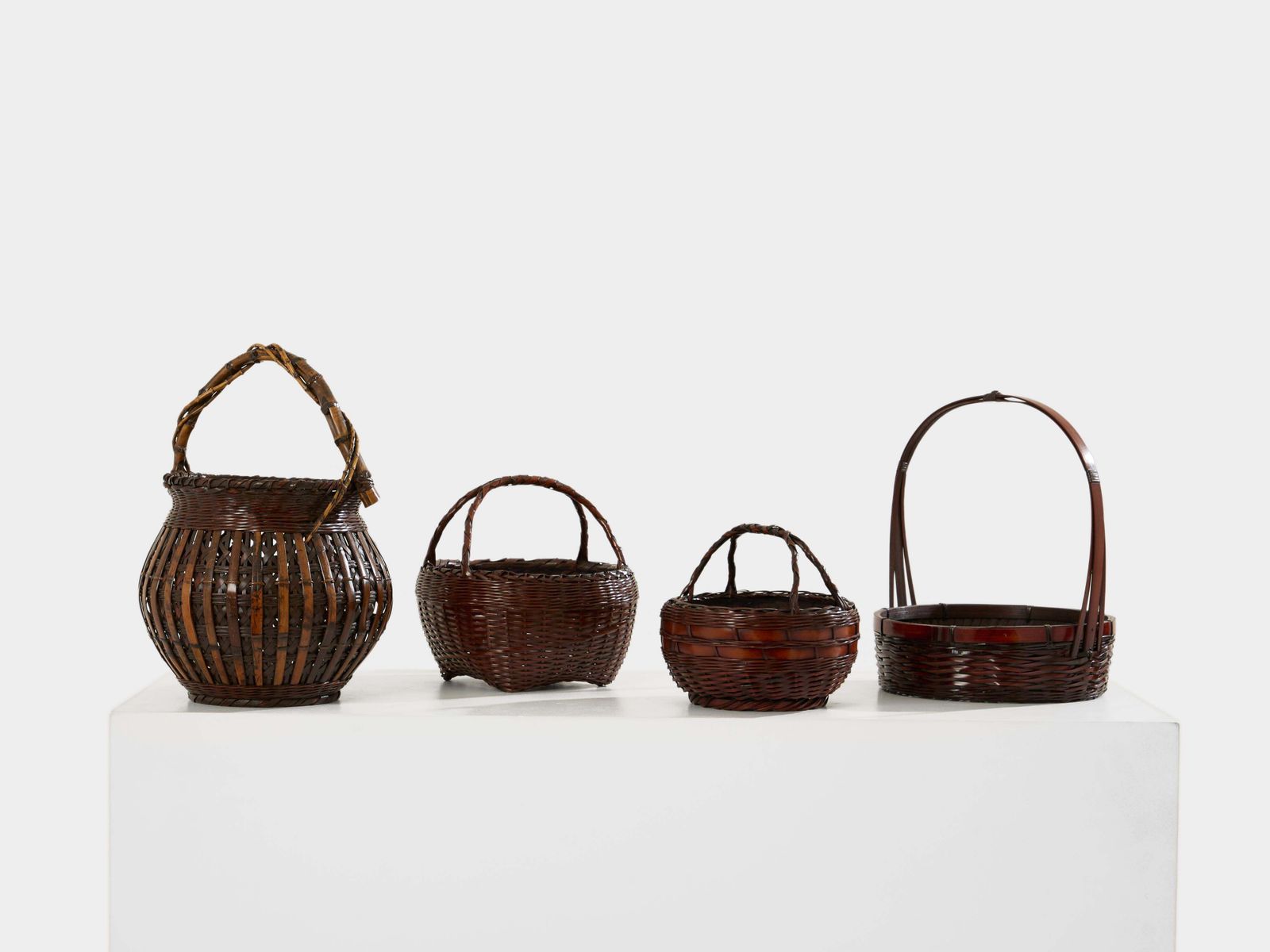 Ensemble de paniers Ikebana en bambou Maeda Chikubōsai, période Meiji photo furniture