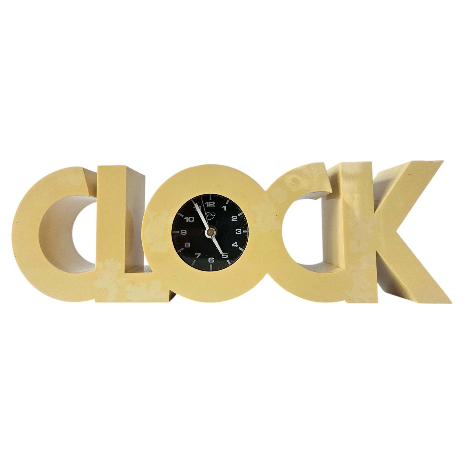 Rare Midcentury Desk Or Table Clock, Space Age, Italy, 1970s