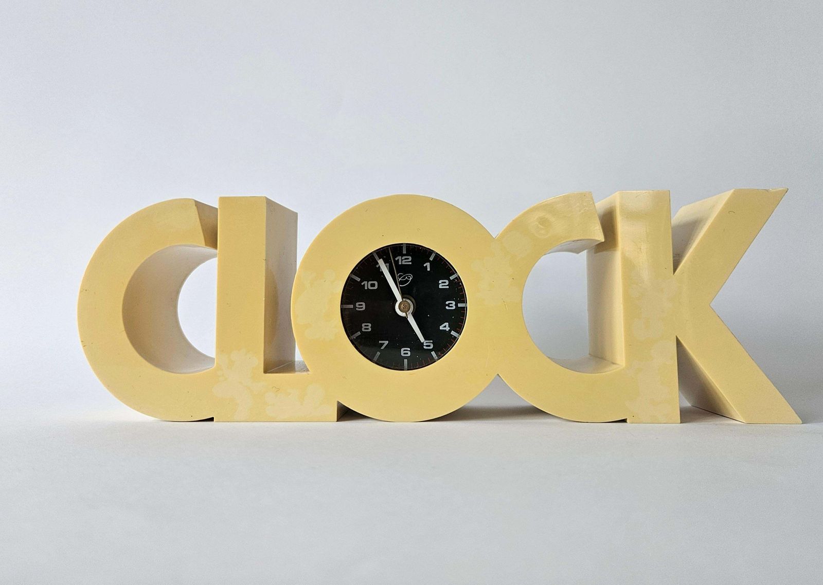 Rare Midcentury Desk Or Table Clock, Space Age, Italy, 1970s photo Home Decor