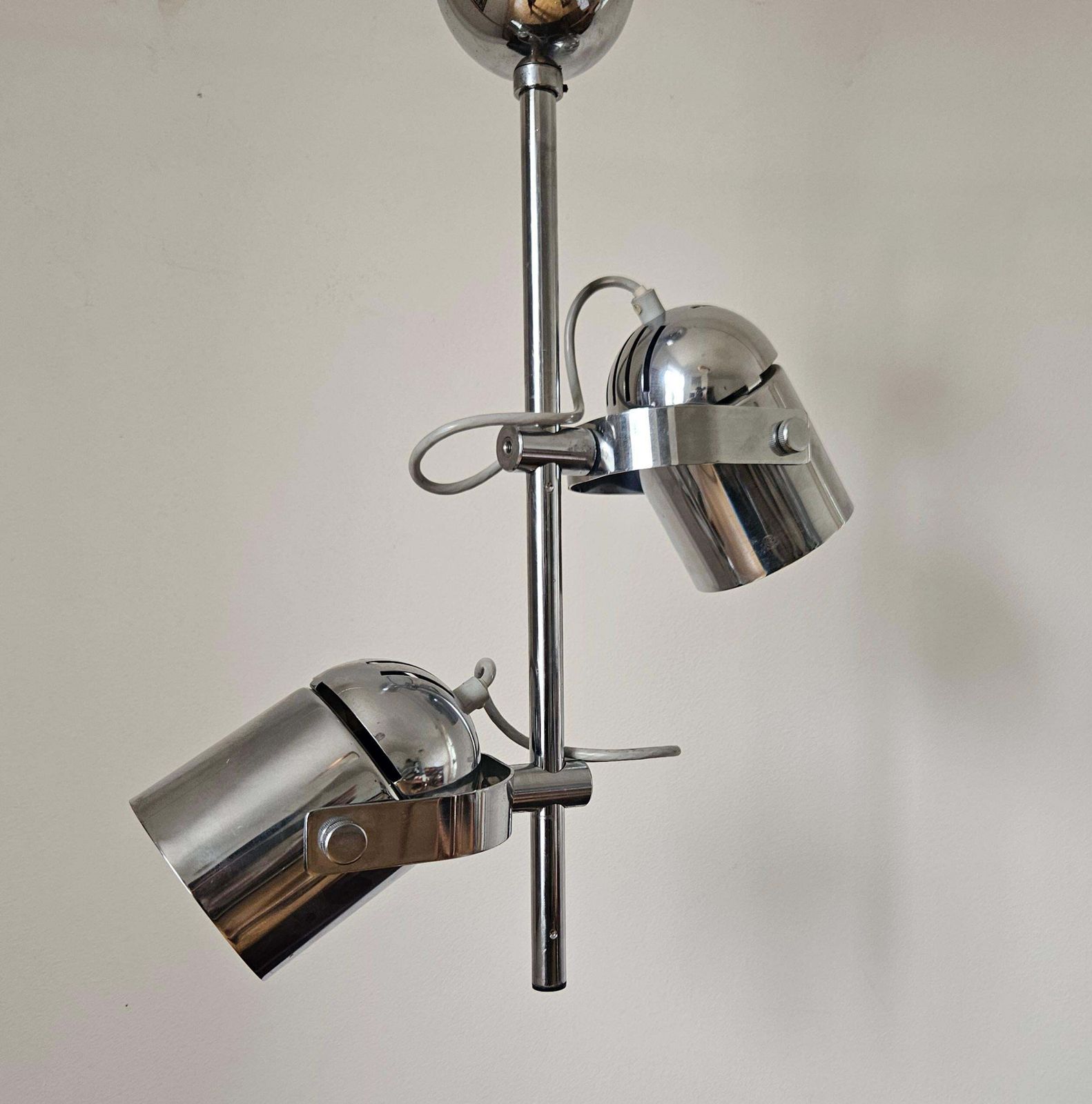Mid-century zeldzame chromen plafondlamp Lidokov, jaren 1970 photo 602.0